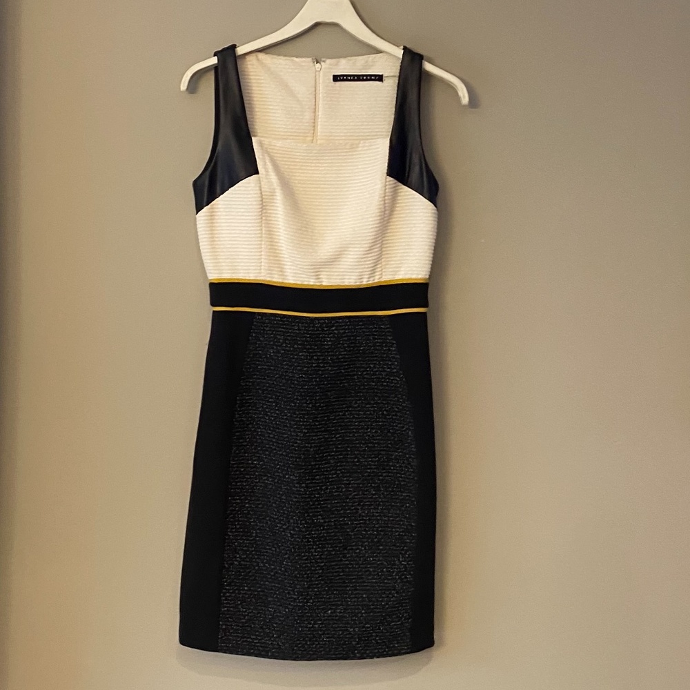 Ivanka Trump Black & White Dress w Yellow Accents